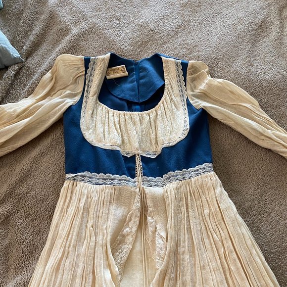 Very RARE Vintage Gunne Sax wedding dress 60s 70s renaissance boho hippie - Picture 10 of 12